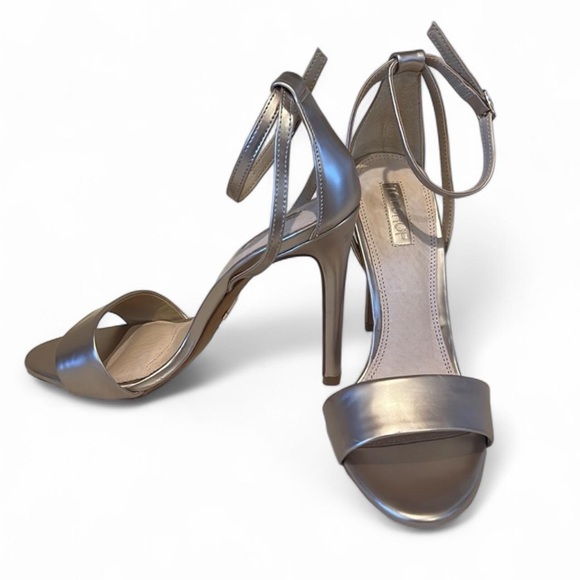 Topshop Pearly Gold Strappy Stiletto Heels Size 7.5 - Picture 4 of 9